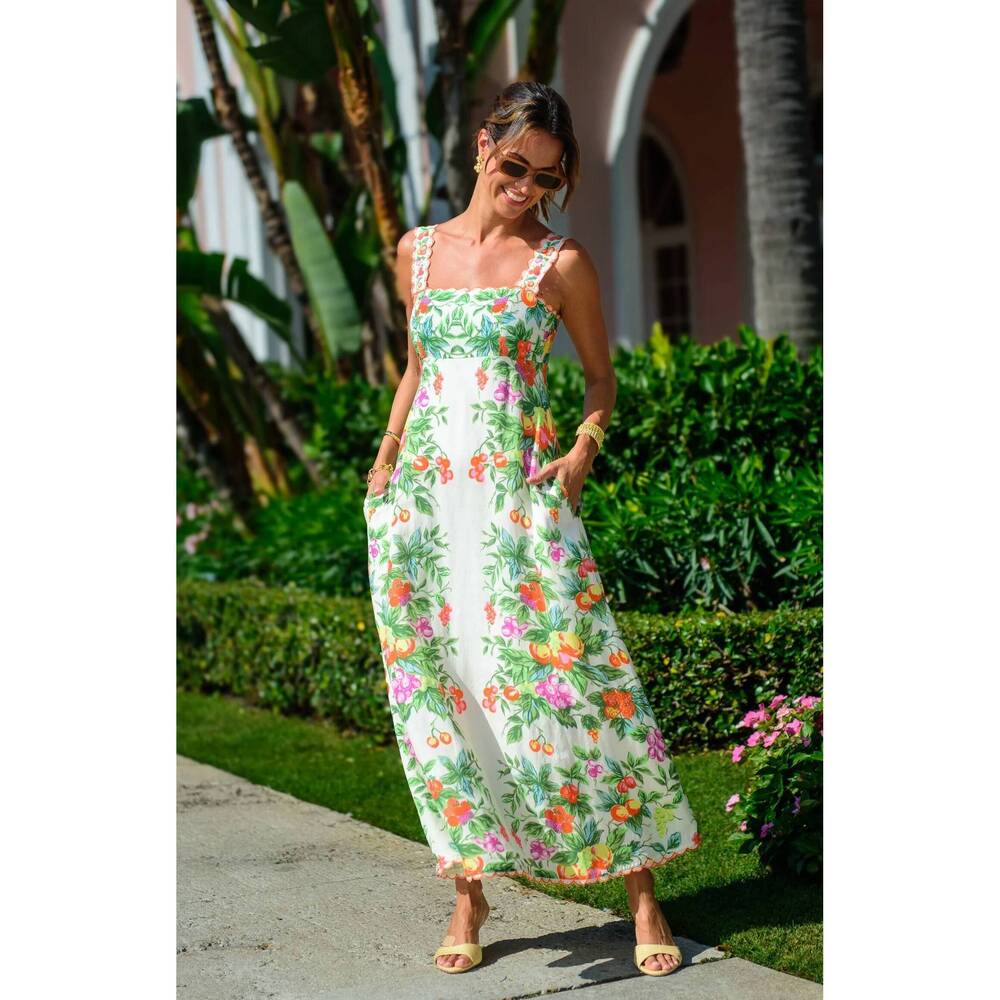 NEW ELIZABETH JAMES THE LABEL annalisa midi dress in tea time - Picture 3 of 3
